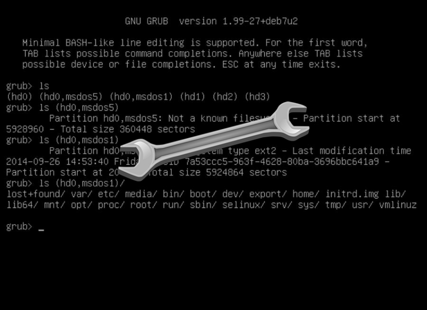 Восстановление загрузчика Grub